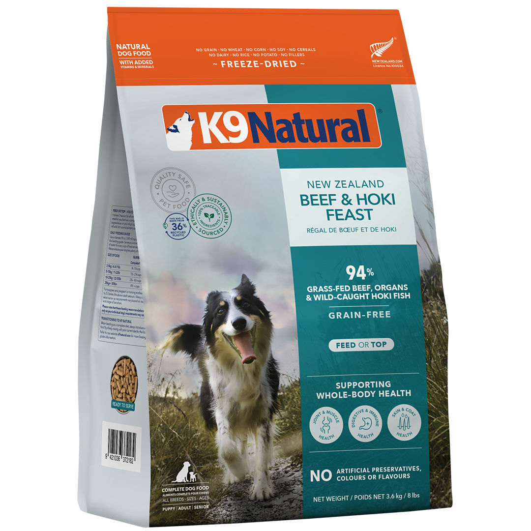 Beef & Hoki Feast Freeze-Dried Dog Food – K9 Natural USA