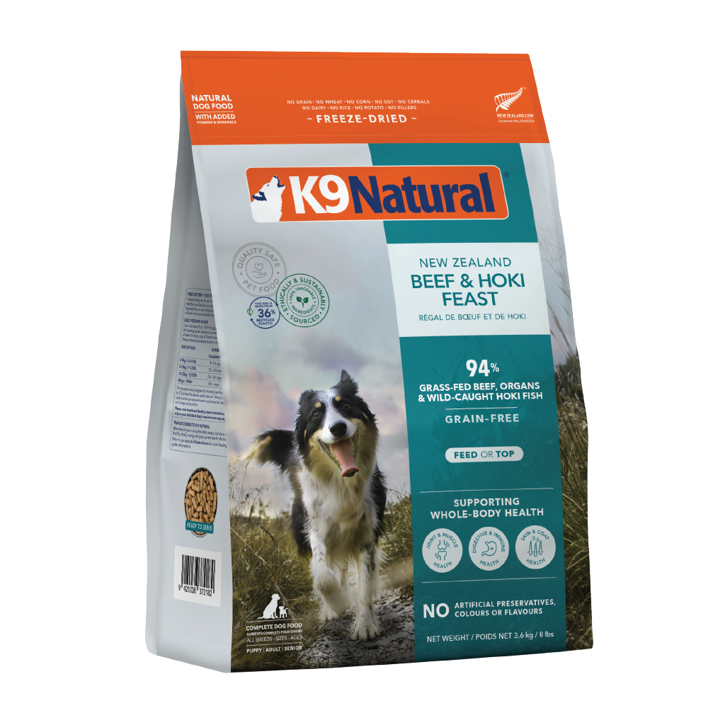 ドッグフード K9 Natural Hoki & Beef Feast 500g Hoki & Beef Feast Freeze-Dried Dog Food – K9 Natural USA