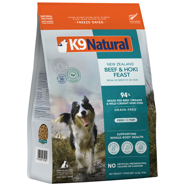 Beef & Hoki Feast Freeze-Dried Dog Food – K9 Natural USA