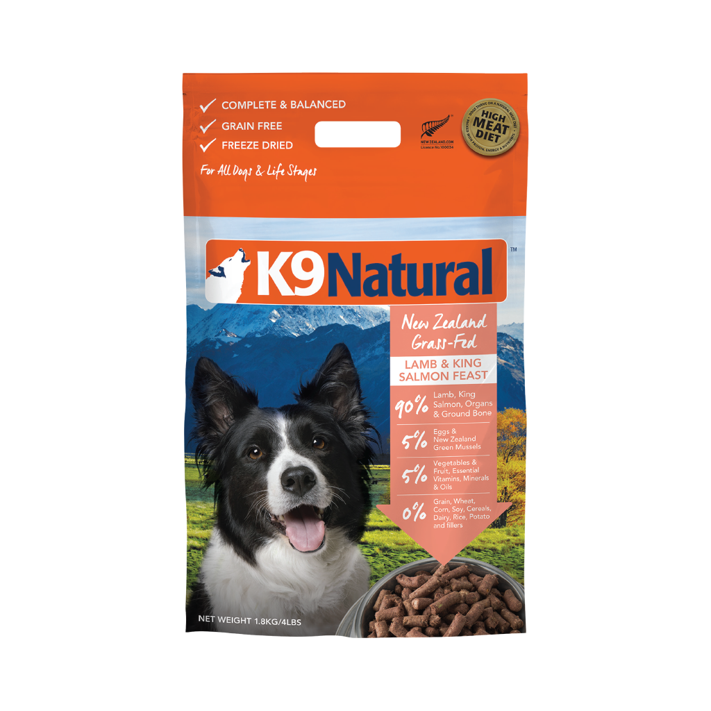 【海外輸入】 Lamb & King Salmon Feast Freeze-Dried Dog Food – K9 Natural USA ドッグフード